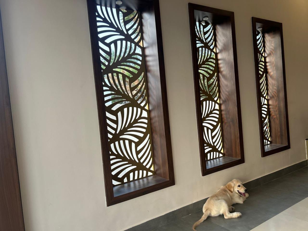 Residential Villa — laser-cut jaali gate detail